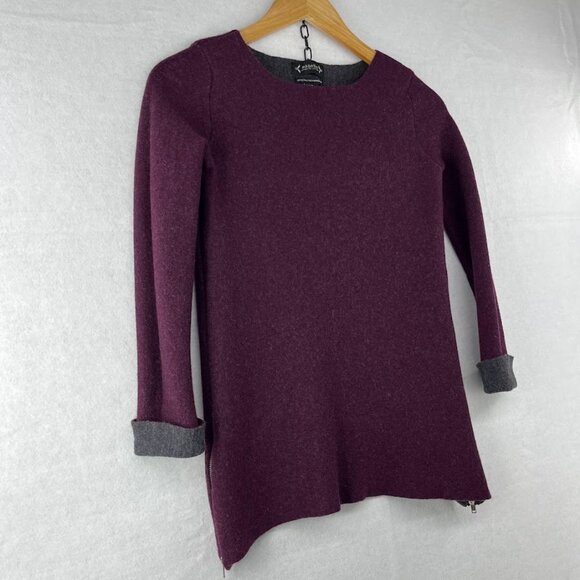 Nanette Lepore 100% Fine Merino Wool Pullover Sweater Burgundy Maroon Size Small - Picture 3 of 10